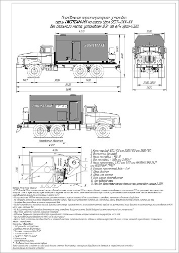 ППУА 1600/100 серии Unisteam-M1 на базе шасси УРАЛ 5557