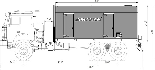 ППУА серии Unisteam-M2 на базе шасси УРАЛ 4320 (бескапот)