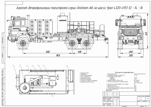 АДПМ серии Unisteam-AI6G на базе газовоого шасси УРАЛ 4320-14 (4320-16)
